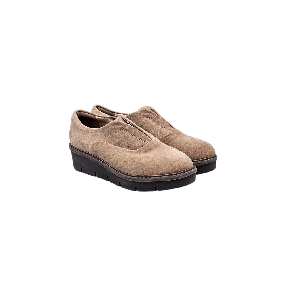 Clarks Womens Airabell Sky Tan Suede Wedge Clogs Slip On Loafers 7.5 M NEW